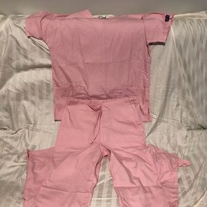 Cherokee workwear scrubs pink S top xs Tall pants